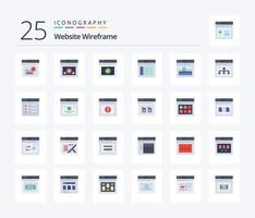 sitio web estructura metálica 25 plano color icono paquete incluso sitio web. página. sitio web. Internet. sitio web vector