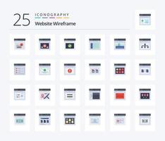 Website Wireframe 25 Flat Color icon pack including website. page. website. internet. website vector