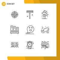 9 Universal Outlines Set for Web and Mobile Applications book sign garden post beach Editable Vector Design Elements