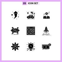 9 Creative Icons Modern Signs and Symbols of interface tools dollar sketch designer Editable Vector Design Elements