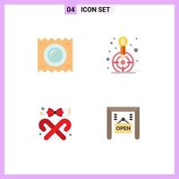 4 Universal Flat Icons Set for Web and Mobile Applications condom target medicine financial style Editable Vector Design Elements