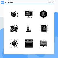 9 Creative Icons Modern Signs and Symbols of business plan data tools document Editable Vector Design Elements