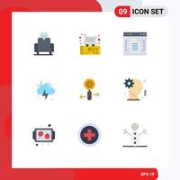 9 Creative Icons Modern Signs and Symbols of information storm browser moon cloud Editable Vector Design Elements