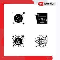 Group of Solid Glyphs Signs and Symbols for target target customer home service education Editable Vector Design Elements