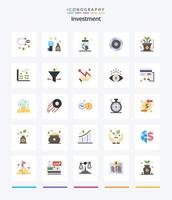 Creative Investment 25 Flat icon pack  Such As startup. finance. business. investment. budget vector