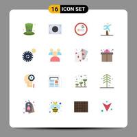 16 User Interface Flat Color Pack of modern Signs and Symbols of tires steeplechase cigarette running jumping Editable Pack of Creative Vector Design Elements