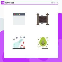 Pictogram Set of 4 Simple Flat Icons of app healthcare fences yard medical Editable Vector Design Elements