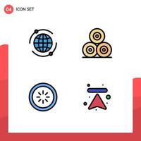 4 Creative Icons Modern Signs and Symbols of world connection farm village loading Editable Vector Design Elements