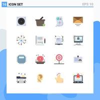 Set of 16 Modern UI Icons Symbols Signs for doctor internet advertising relationship affiliate marketing email Editable Pack of Creative Vector Design Elements