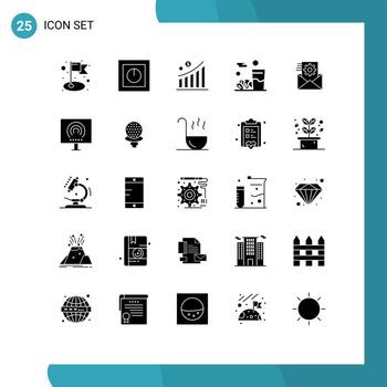Pictogram Set of 25 Simple Solid Glyphs of data integration kareem business iftar drink Editable Vector Design Elements