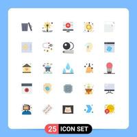 Group of 25 Modern Flat Colors Set for document research find transaction card Editable Vector Design Elements