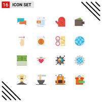 16 Creative Icons Modern Signs and Symbols of wallet fashion document accessories glove Editable Pack of Creative Vector Design Elements