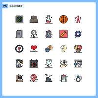 25 Creative Icons Modern Signs and Symbols of heart tower biology sport science Editable Vector Design Elements