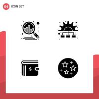 4 User Interface Solid Glyph Pack of modern Signs and Symbols of business dollar management working payment Editable Vector Design Elements