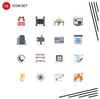 16 Creative Icons Modern Signs and Symbols of building check gym system lock Editable Pack of Creative Vector Design Elements