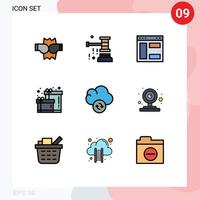 Set of 9 Modern UI Icons Symbols Signs for sync cloud browser gift birthday Editable Vector Design Elements