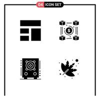 Pictogram Set of Simple Solid Glyphs of collage audio layout network party Editable Vector Design Elements