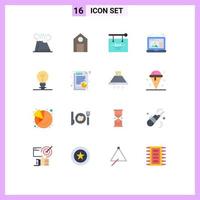 Modern Set of 16 Flat Colors and symbols such as bulb draw science create party Editable Pack of Creative Vector Design Elements