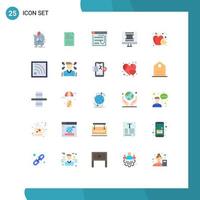 Universal Icon Symbols Group of 25 Modern Flat Colors of web password financial internet email Editable Vector Design Elements