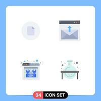 4 User Interface Flat Icon Pack of modern Signs and Symbols of document error ui contact us website Editable Vector Design Elements