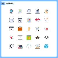 grupo de 25 plano colores señales y símbolos para cabeza márketing marca correo electrónico publicidad editable vector diseño elementos