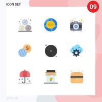 9 Flat Color concept for Websites Mobile and Apps art modern camera markets business Editable Vector Design Elements