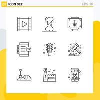 User Interface Pack of 9 Basic Outlines of development coding human app health Editable Vector Design Elements