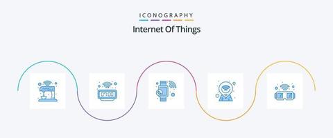 Internet Of Things Blue 5 Icon Pack Including glass. pin. watch. map. watch vector