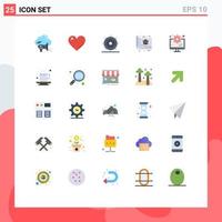 25 Flat Color concept for Websites Mobile and Apps construction architect favorite blue print setting Editable Vector Design Elements
