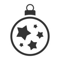 Black and white icon christmas ball vector