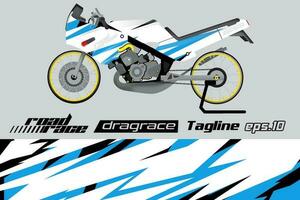 desain pembungkus stiker motor drag racing vektor penuh eps.10 vector