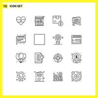 Modern Set of 16 Outlines Pictograph of fast ramadan achievement menu product Editable Vector Design Elements