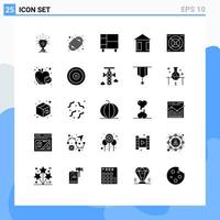 25 Creative Icons Modern Signs and Symbols of fan board rope advertising house Editable Vector Design Elements