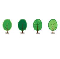 collection of garden trees. vector illustration