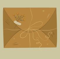 delicate vintage envelopes with floral elements illustration vector