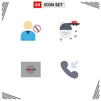 User Interface Pack of 4 Basic Flat Icons of avatar video people circular online Editable Vector Design Elements