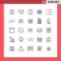 25 Creative Icons Modern Signs and Symbols of grid day commerce green purchase Editable Vector Design Elements