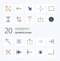 20 Symbols  Arrows Flat Color icon Pack like arrow collapse send arrow end vector