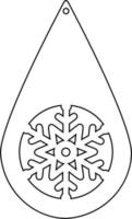 Snowflake in a frame drawn with a line. vector