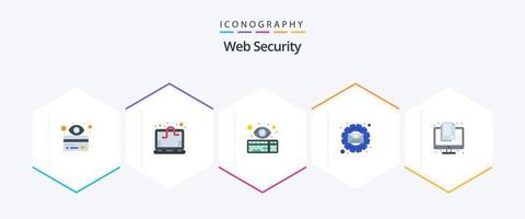 web seguridad 25 plano icono paquete incluso clasificado. mejoramiento. cibernético engranaje. llave registrador vector