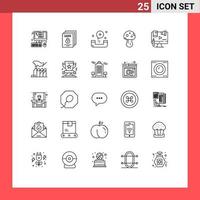 25 Creative Icons Modern Signs and Symbols of poison mushroom protect form emergency Editable Vector Design Elements