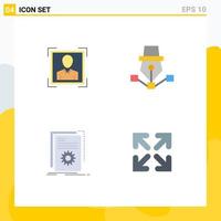 4 Universal Flat Icon Signs Symbols of user app profile image art developer Editable Vector Design Elements