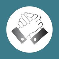 Business handshake. Icon on white background. Vector illustration