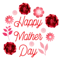 Mother's day greeting card. banner with creative text design png