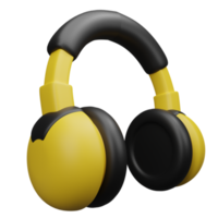 Headphones 3D icon, perfect to use as an additional element in your poster, banner and template designs png