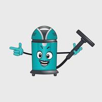 Vacuum cleaner cartoon character with facial expression vector