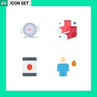 4 Universal Flat Icon Signs Symbols of backup shield counter footwear avatar Editable Vector Design Elements
