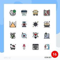 Universal Icon Symbols Group of 16 Modern Flat Color Filled Lines of islamabad pin education map education Editable Creative Vector Design Elements