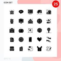 Set of 25 Modern UI Icons Symbols Signs for bag earn design money business Editable Vector Design Elements