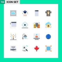 Set of 16 Modern UI Icons Symbols Signs for atom apps machine penalty decapitate Editable Pack of Creative Vector Design Elements